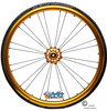 Shivoxx 24"x1" (540) Wheels with Schwalbe Marathon Plus Tires. Gold Pushrim, Aluminum/Carbon Hub and 1/2" Bearings