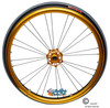 Shivoxx 24"x1" (540) Wheels with Primo Passage Tires. Gold Pushrim, Aluminum/Carbon Hub and 1/2" Bearings