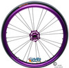 Shivoxx 24"x1" (540) Wheels with Primo Passage Pneumatic Tires. Purple Pushrim, Aluminum/Carbon Hub and 1/2" Bearings