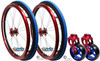 SHIVOXX 24"x1" (540) Wheels with Pneumatic Blue Primo V-Trak Tire &  Caster Fork Assembly