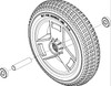 8"x2" (200x50) Front Wheel Assembly (No-Flat) for Go-Go & Pride 3-Wheel Travel Mobility Scooters