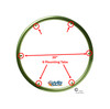ShiproxiD 24" (540) D-Shape Lime Green Aluminum Pushrim with 6 Mounting TABS. Set of 2. Choose color