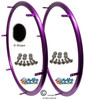 ShiproxiD 24" (540) D-Shape Purple Aluminum Pushrim with 6 Mounting TABS. Set of 2. Choose color