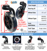 5" SHORT Aluminum Single-Sided Wheelchair Fork Assembly with 5" x 1" LED Wheel. Set of 2