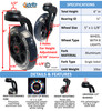 5" SHORT Aluminum Single-Sided Wheelchair Fork Assembly with 5" x 1 1/8" LED Wheel. Set of 2