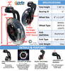 6" STANDARD Aluminum Single-Sided Wheelchair Fork Assembly with 6" x 1 1/4" LED Wheel. Set of 2