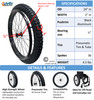 SET OF 2, 24" x 2.125" (57-507) 36 Spoke Rim with All Terrain Black Color Tire