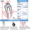 Standard Aluminum Caster Fork, Silver Anodize. For use with 4"-7" Wheels. Price is for a set of 2