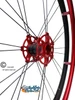 SHIVOXX 24" X 1" (540 Mm) Wheels with Schwalbe RightRun Red Tires. Red Pushrim, Aluminum/Carbon Hub and 1/2" Bearings | Set of 2