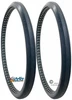 24" x 1" (540 mm) Dark Gray Solid Polyurethane Tire | Set of 2