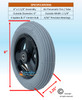 CW113Q 6 x 1 1/4"  3 Spoke wheel w/pneumatic Tire/Tube. Sold In Pairs
