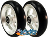 4" X 1" Aluminum 3 Spoke Wheel / Soft Urethane Tire with 5/16" bearings. Sold as Pair