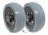 6x2 Caster Wheel, Black hub, Light grey tire w bearings & spacer. Sold as Pair