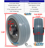 6x2 Caster Wheel, Black hub, Light grey tire w bearings & spacer. Sold as Pair