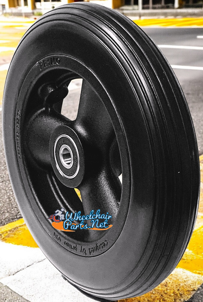 CW112 6 x 1 1/4" Hollow Spoke Caster Wheel Urethane Rib Tire. Sold as Pairs.