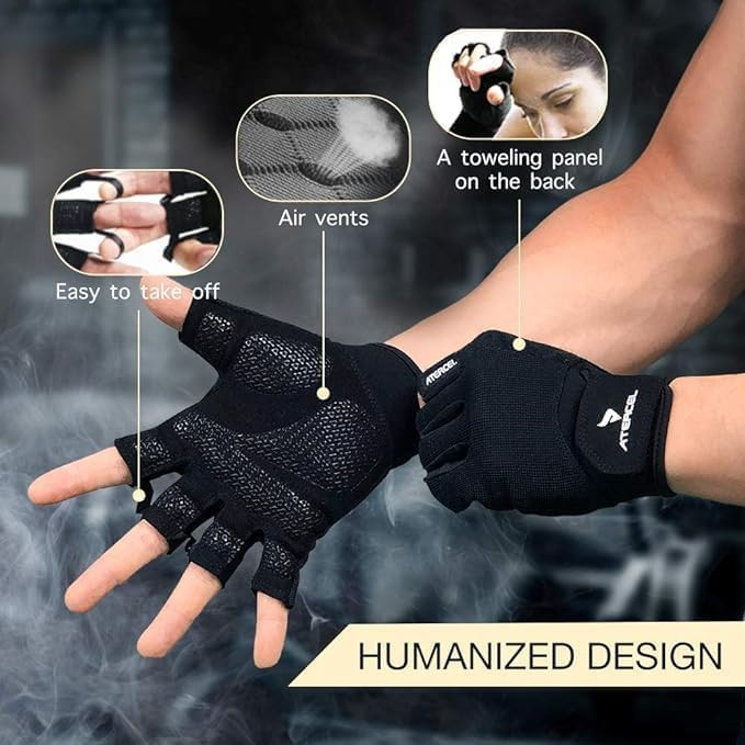 Open Fingered Gloves with Foam Cushion Padding for Men and Women. Sold as Pair