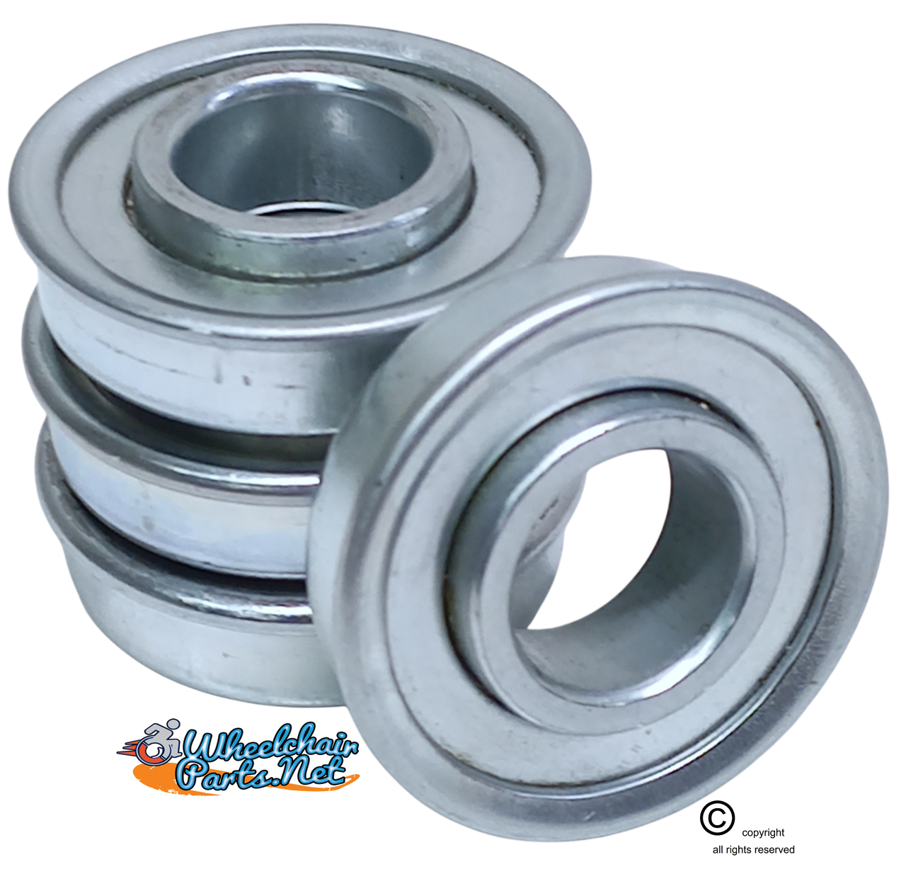 7/16" X 1 3/8" FLANGED BEARING Rear Wheel. Pack of 4