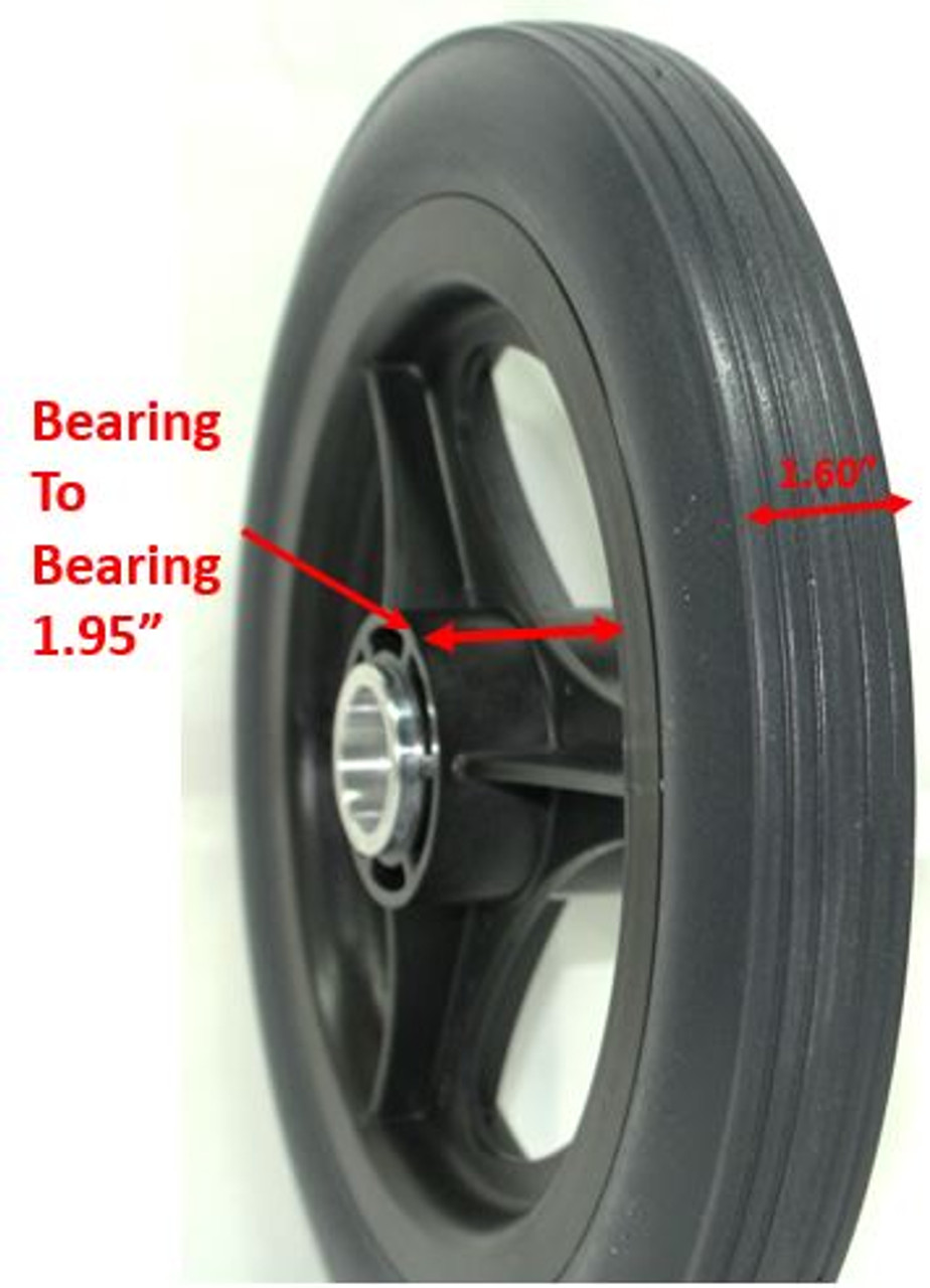 11.5" x 1.5" Rear Wheel With 1/2" Bearings. Sold as Pair