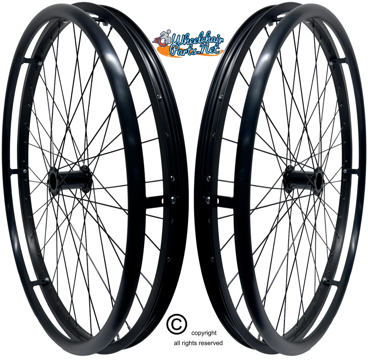 24" (540mm) 36 Spokes Rim With Pushrims Only. TIRES NOT INCLUDED. Pair
