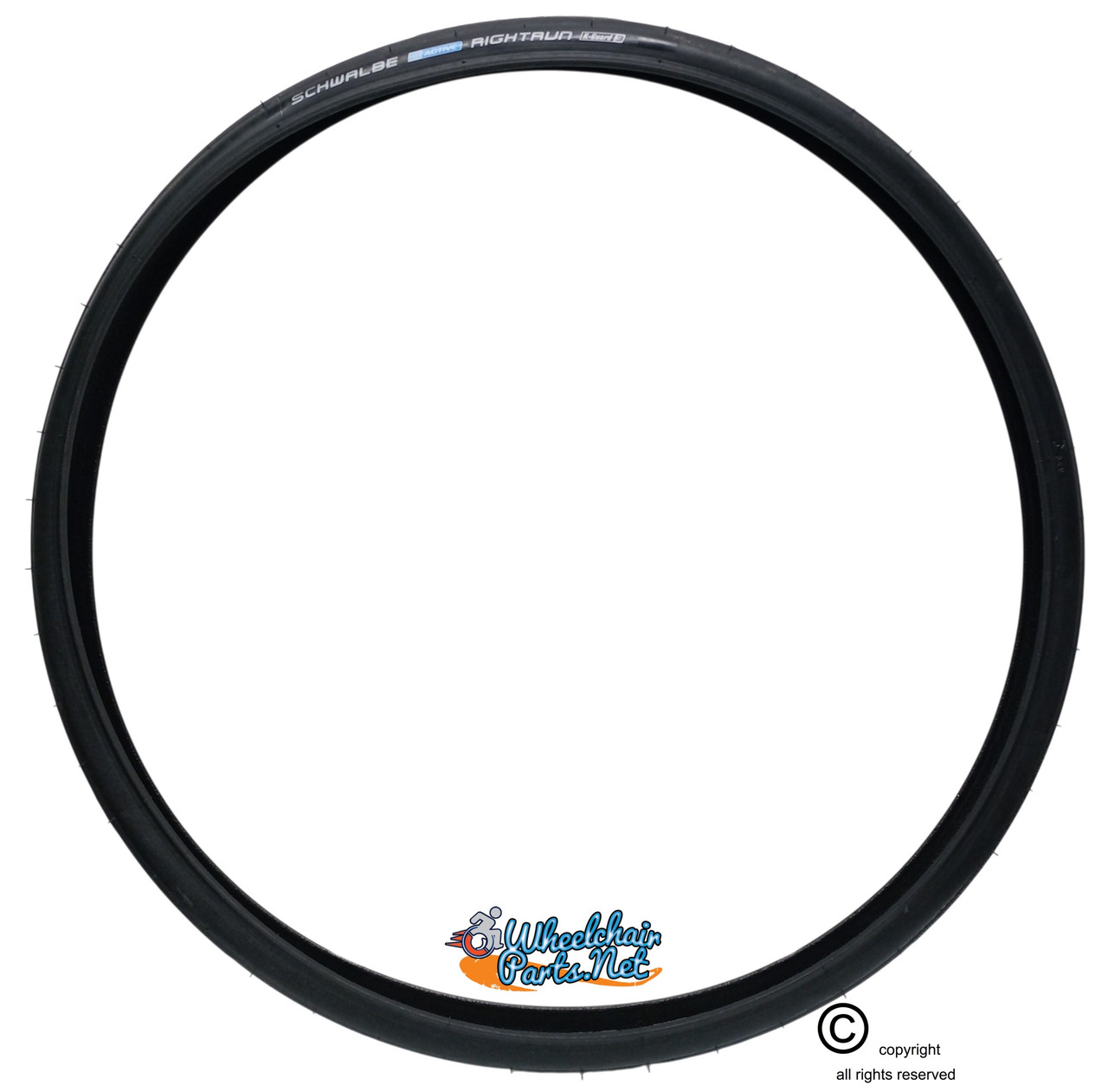 SCHWALBE RIGHTRUN 24" x 1" Black Color. Pneumatic Tire. Sold as Pair.