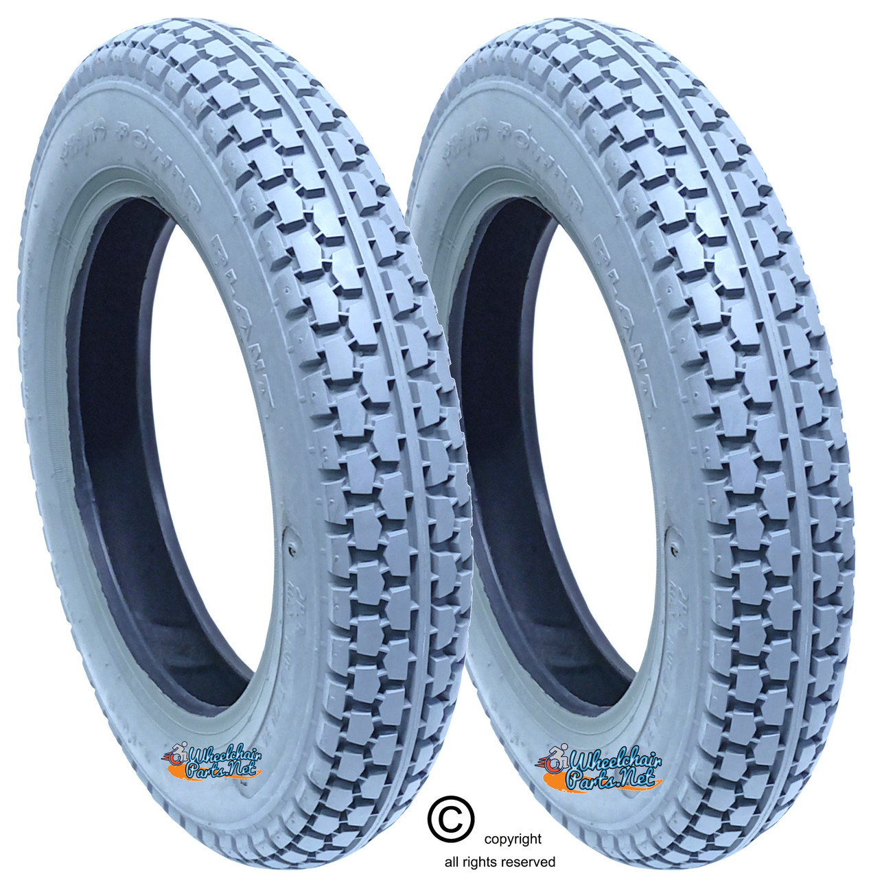 3.00-10 Pneumatic Tire, Light Grey Tread C131, 36 PSI. Price is for 2 Tires