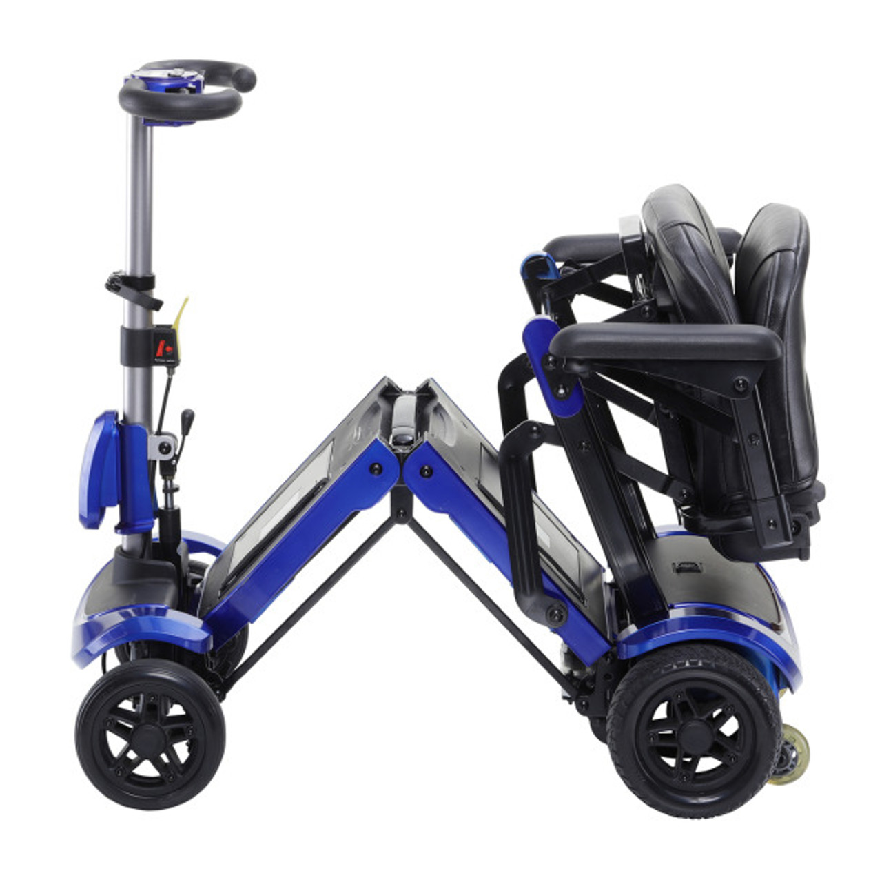 Drive Medical ZooMe Flex Ultra Compact Folding Travel 4 Wheel Scooter, Blue