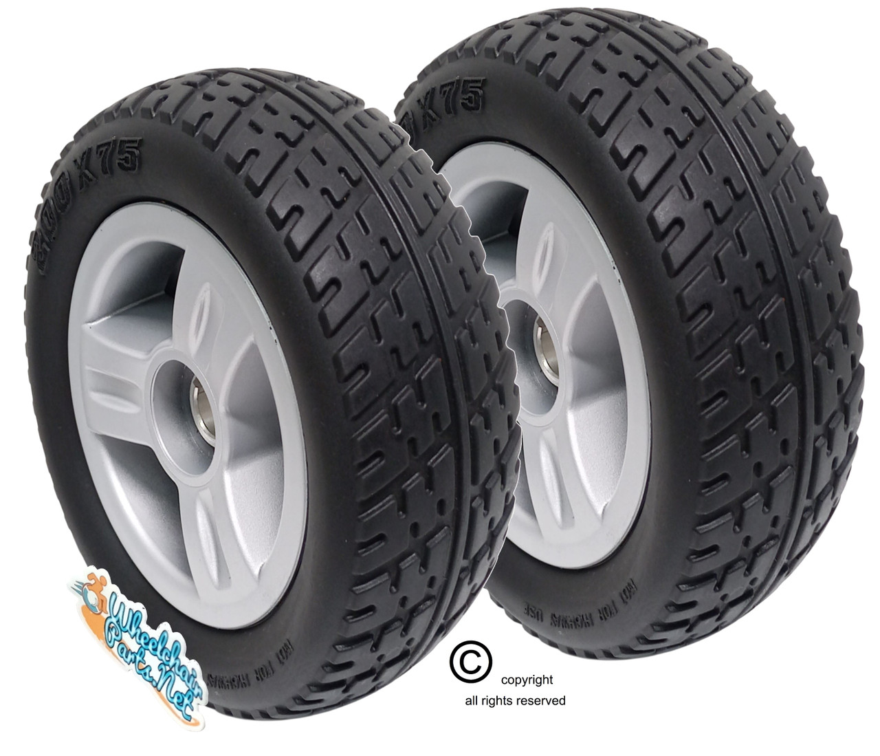 SET OF 2 8"x2.50" Rear Wheel Assembly for the Go-Go Elite Traveller (SC40E/SC44E)
