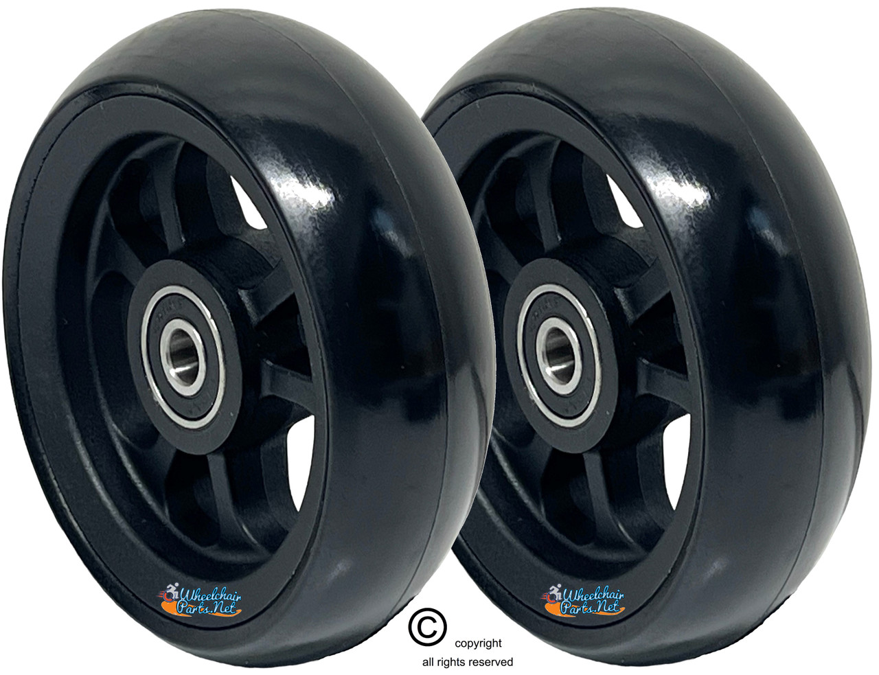 4" x 1.40" Caster Wheel With Composite (nylon) Rim and 5/16" Bearings