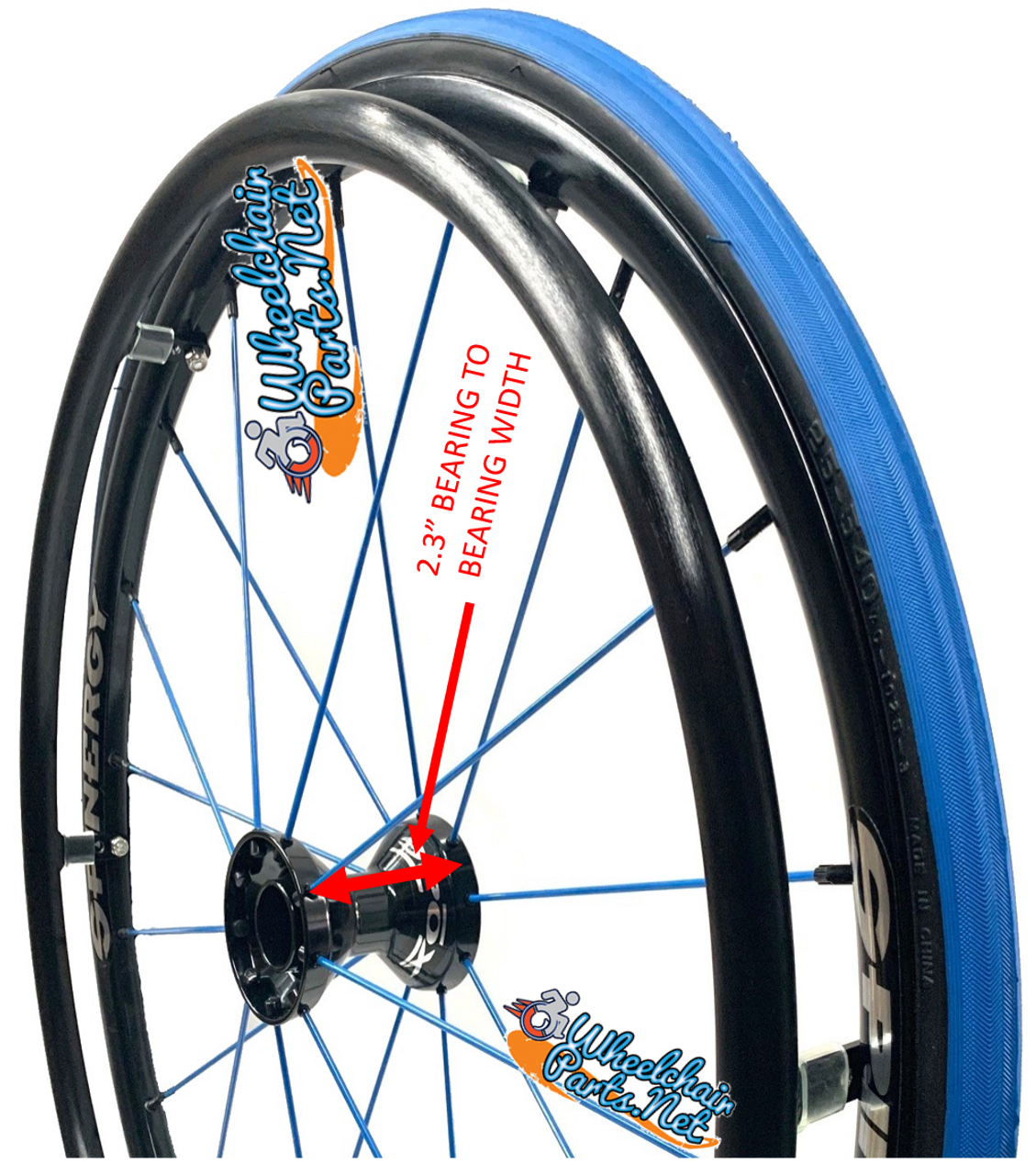 Set of 2, 24" (540m) SPINERGY SPOX, 18 BLUE-Spoke Wheel &  1/2" Bearings