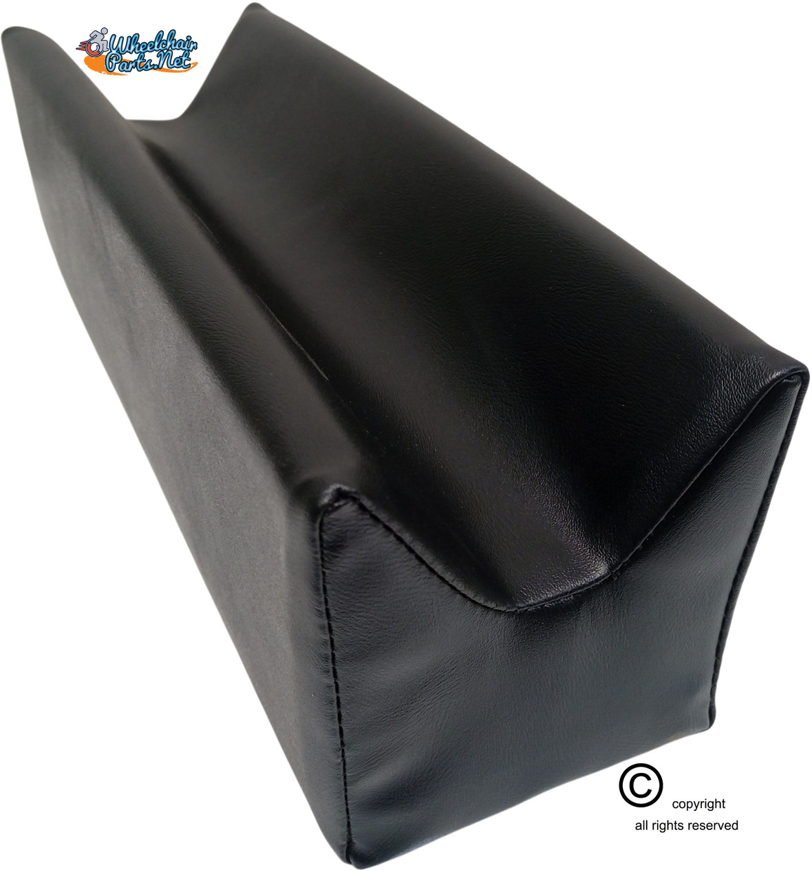 13 1/2" X 4" Armrest Pad, Upholstered, Rehab Trough, Black
