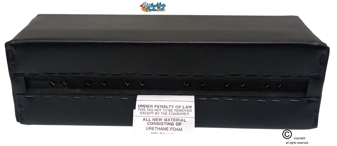 13 1/2" X 4" Armrest Pad, Upholstered, Rehab Trough, Black