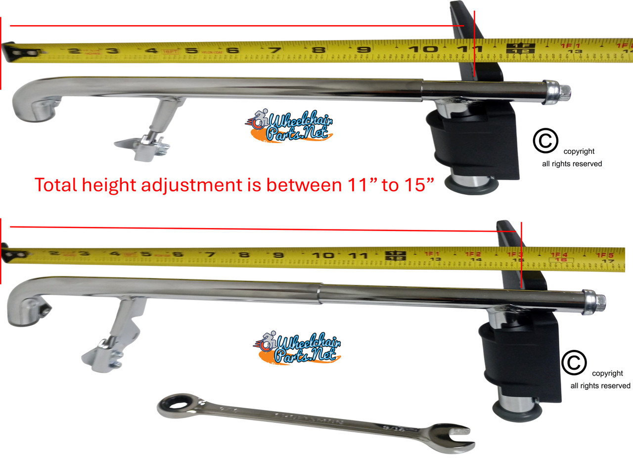 Set of 2 Bariatric HD Footrest With 3" Pin Spacing.
