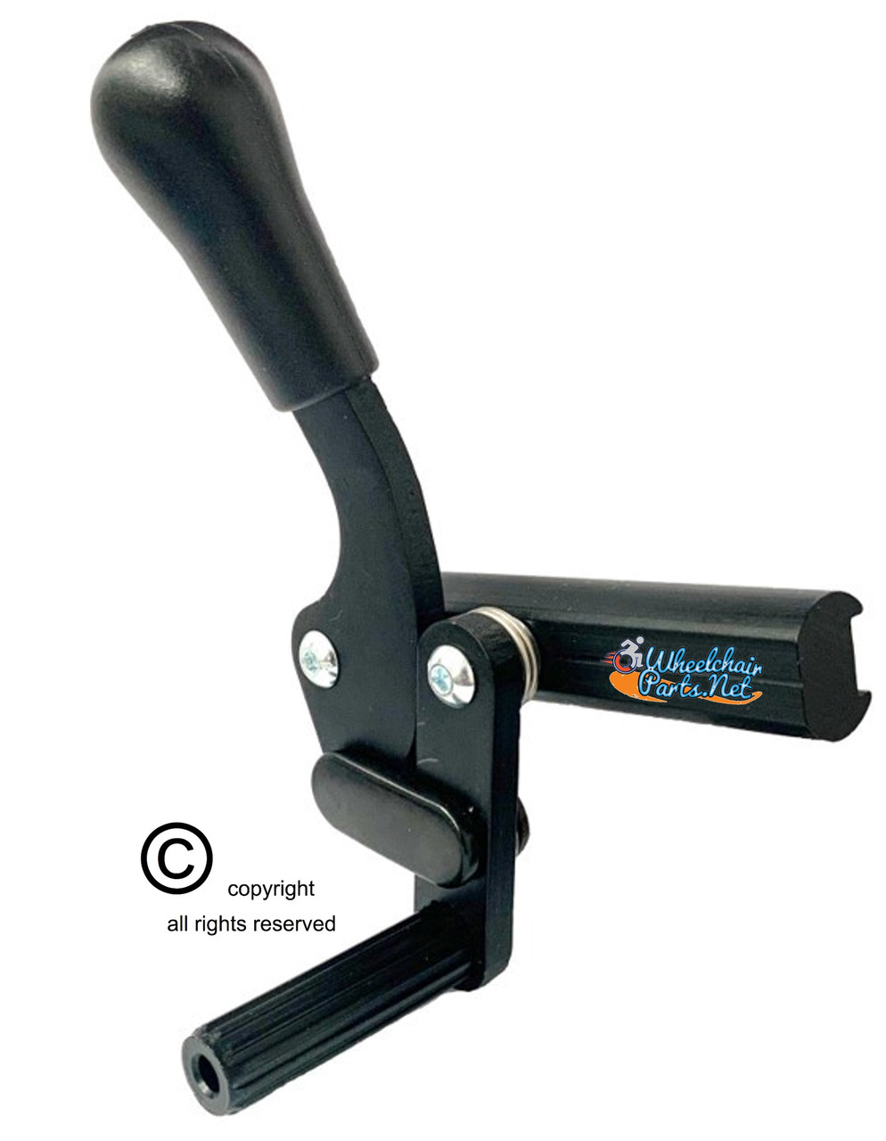 PUSH-TO-LOCK, BLACK ALUMINUM  STYLE WHEEL LOCK - LEFT SIZE W/CLAMP