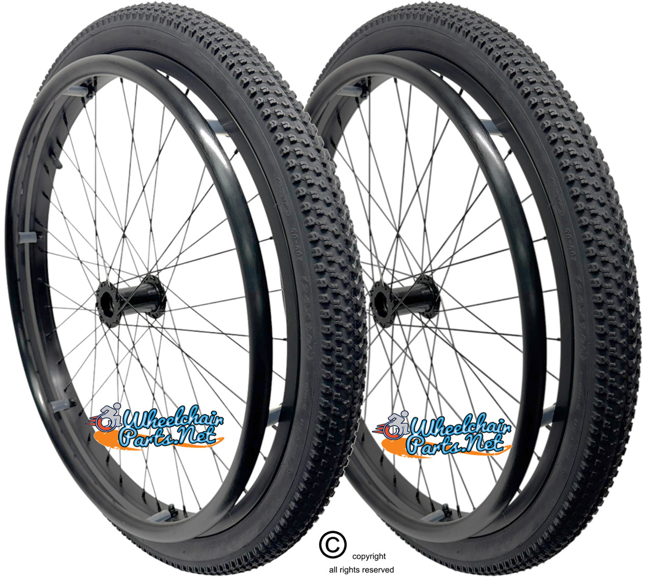 24" x 2" (50-507) 36 Spoke Rim with All Terrain Tire. Set of 2 24" x 2" (50-507) 36 Spoke Rim with All Terrain Tire. Set of 2