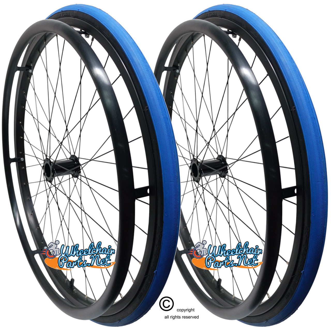 SET of 2,  24" (540mm) 36 Spoke Rim with PRIMO V-Track AIR PNEUMATIC Tire in Colors