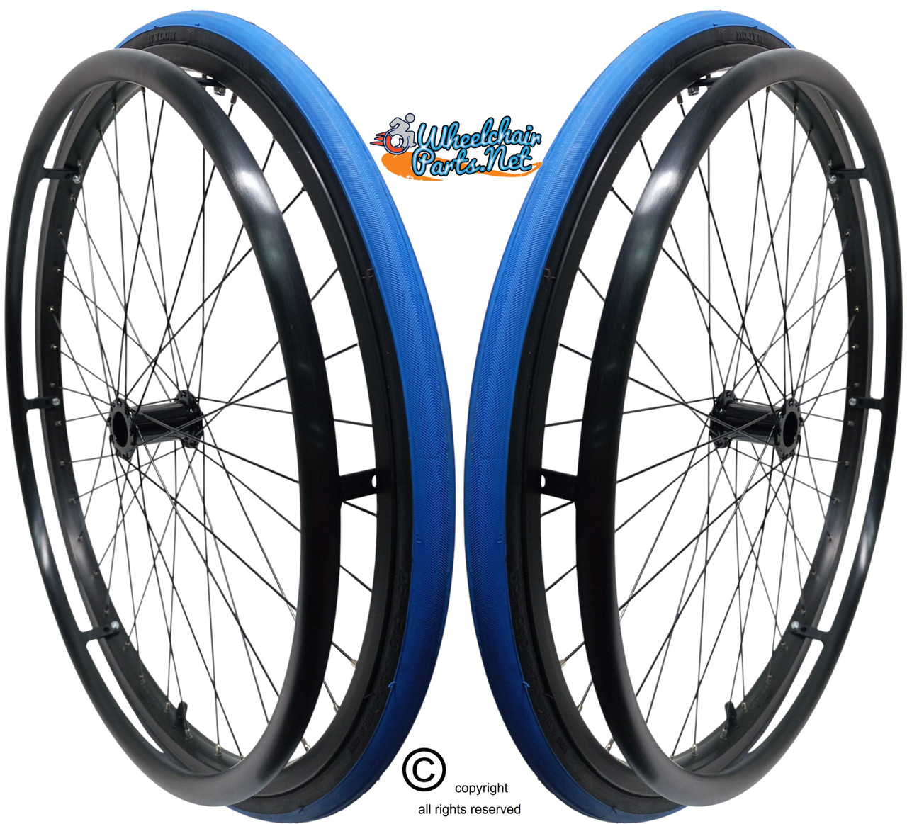 SET of 2,  24" (540mm) 36 Spoke Rim with PRIMO V-Track AIR PNEUMATIC Tire in Colors