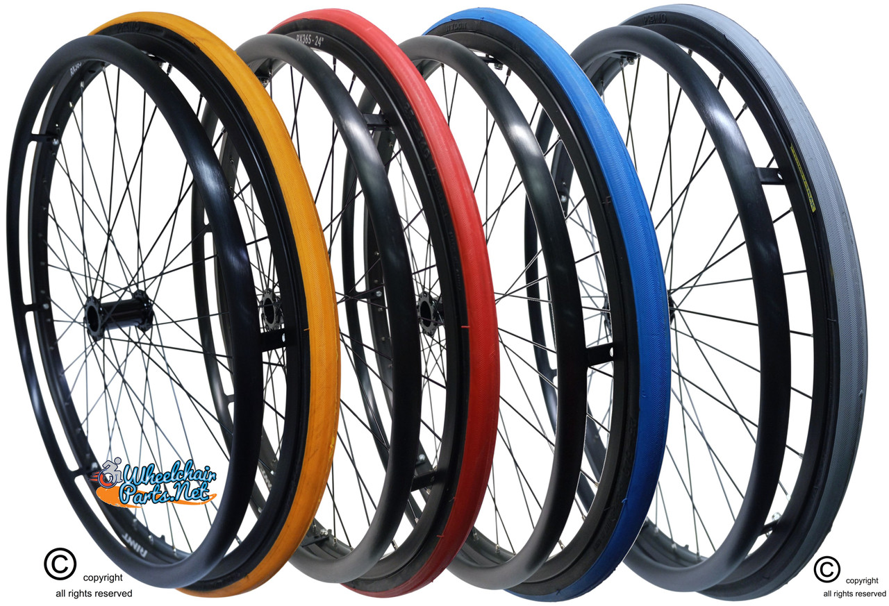SET of 2,  24" (540mm) 36 Spoke Rim with PRIMO V-Track AIR PNEUMATIC Tire in Colors