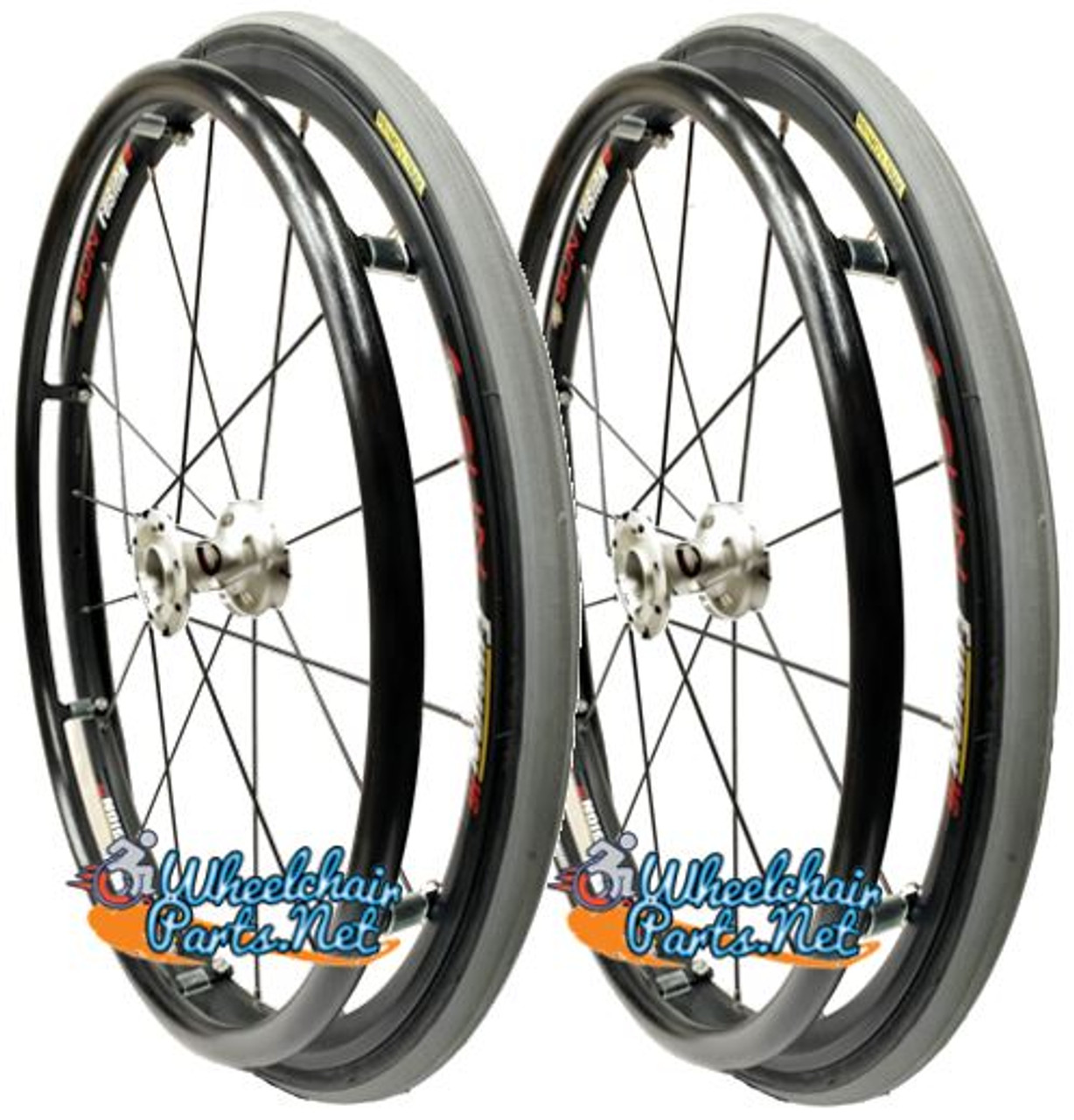 SET of 2,  24" (540mm) Fusion 16 rim with PRIMO Pneumatic V-Track Tire in Red, Blue and Grey Color