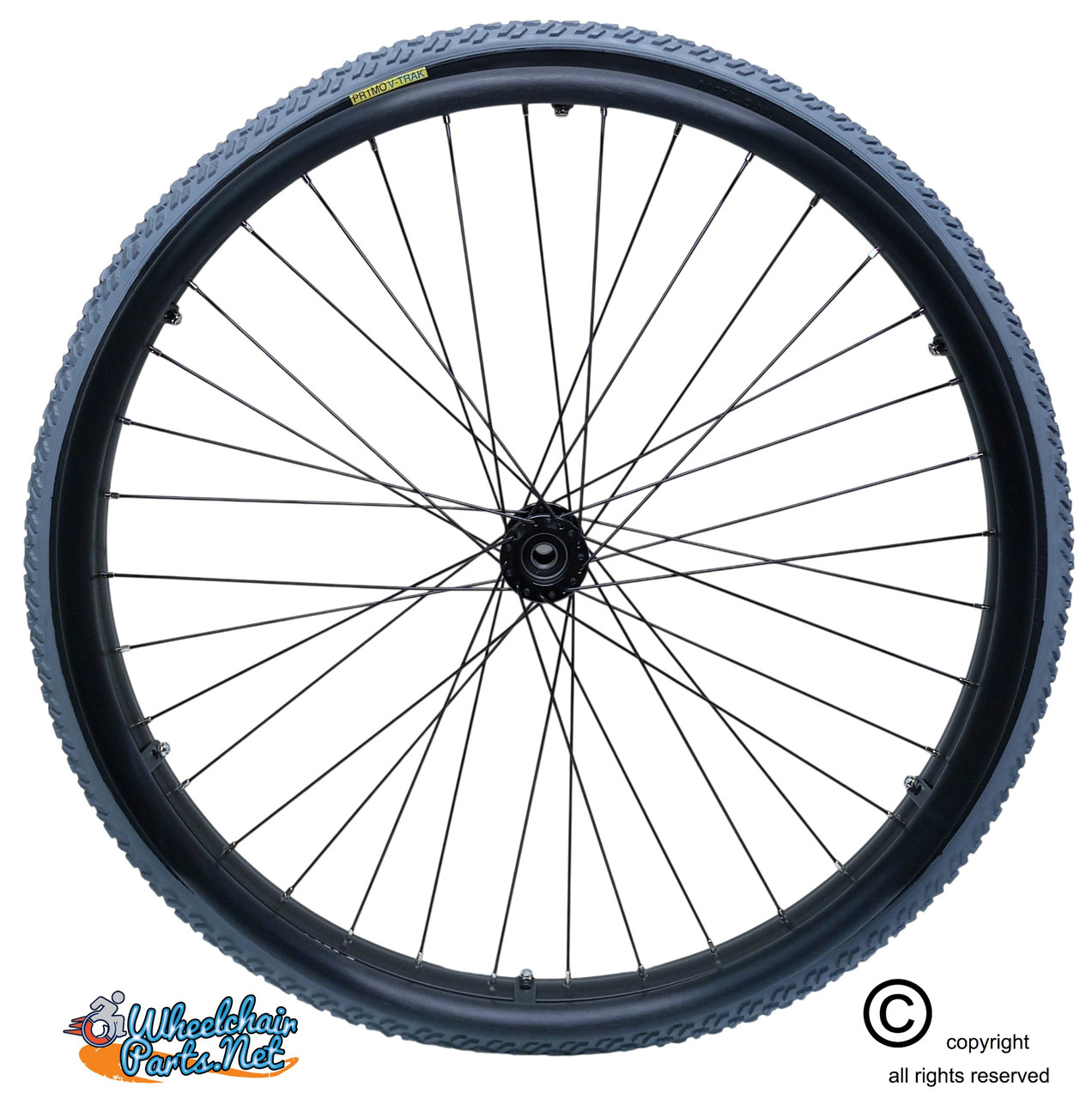 SET of 2, 24" (540mm) 36 Spoke Rim With PRIMO All Terrain Tire & Air Tube