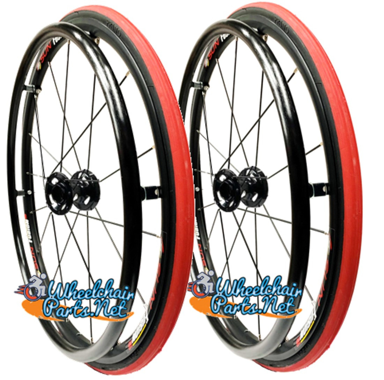 SET of 2,  25" (559mm) Fusion 16 rim with PRIMO V-Track Tire in Red, Blue and Grey Color