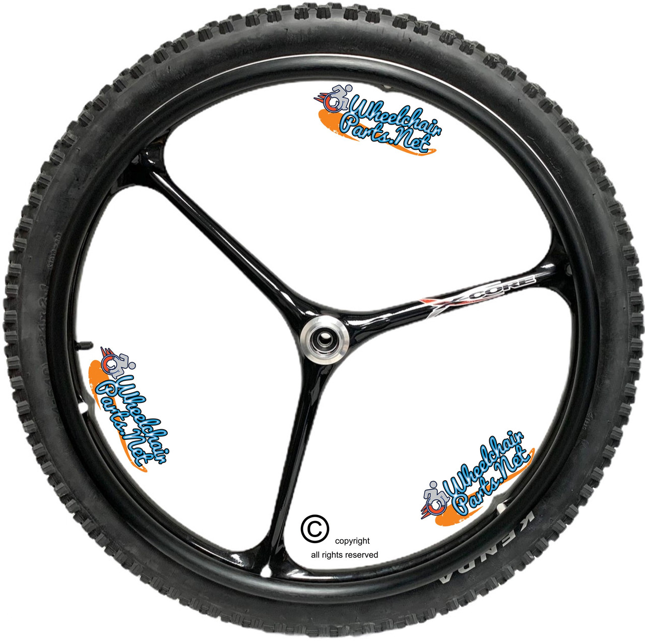 SET of X-CORE 24" (540m) 3 Spoke Wheel With Kenda Nevegal Tires