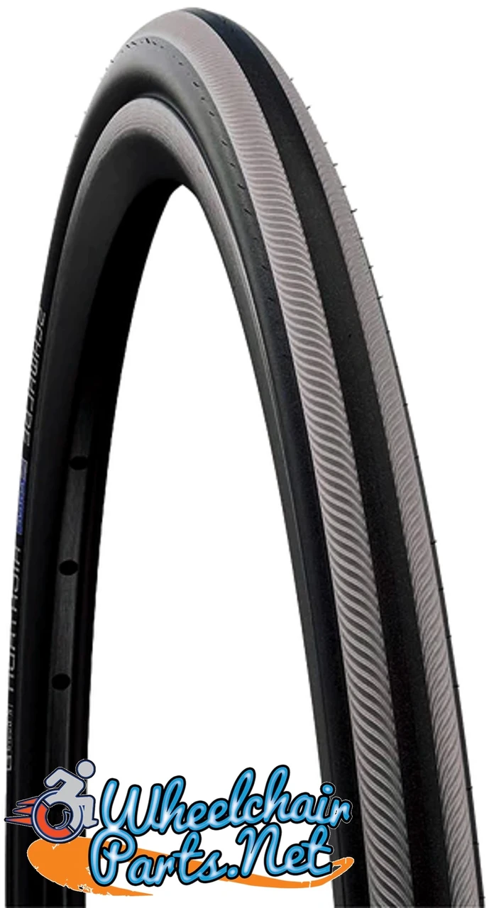 SCHWALBE RIGHTRUN 24" X 1". Black With Grey. Sold as Pair.