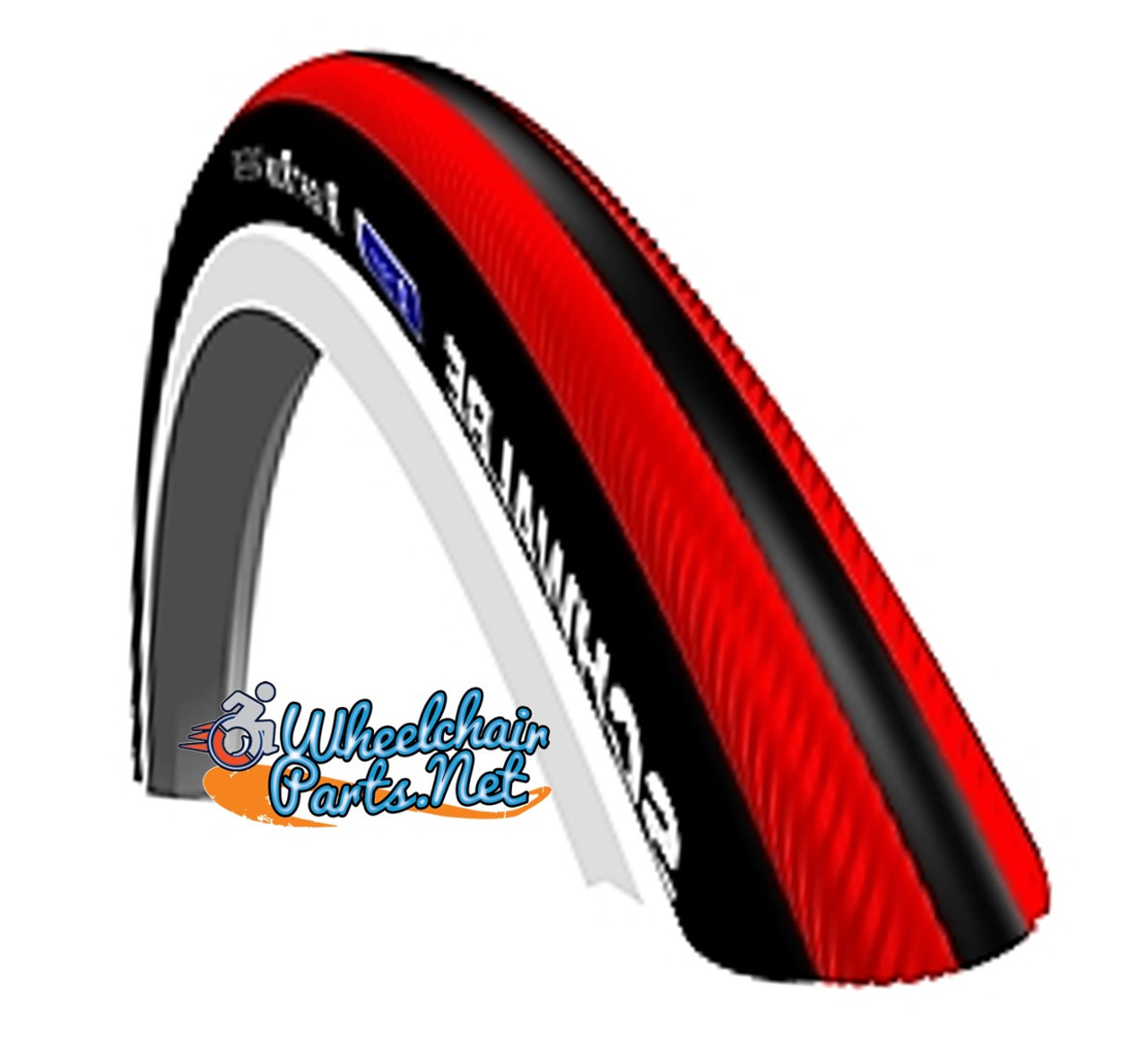 T415-2  SCHWALBE RIGHTRUN 24" x 1" Black and Red. Sold as Pair.
