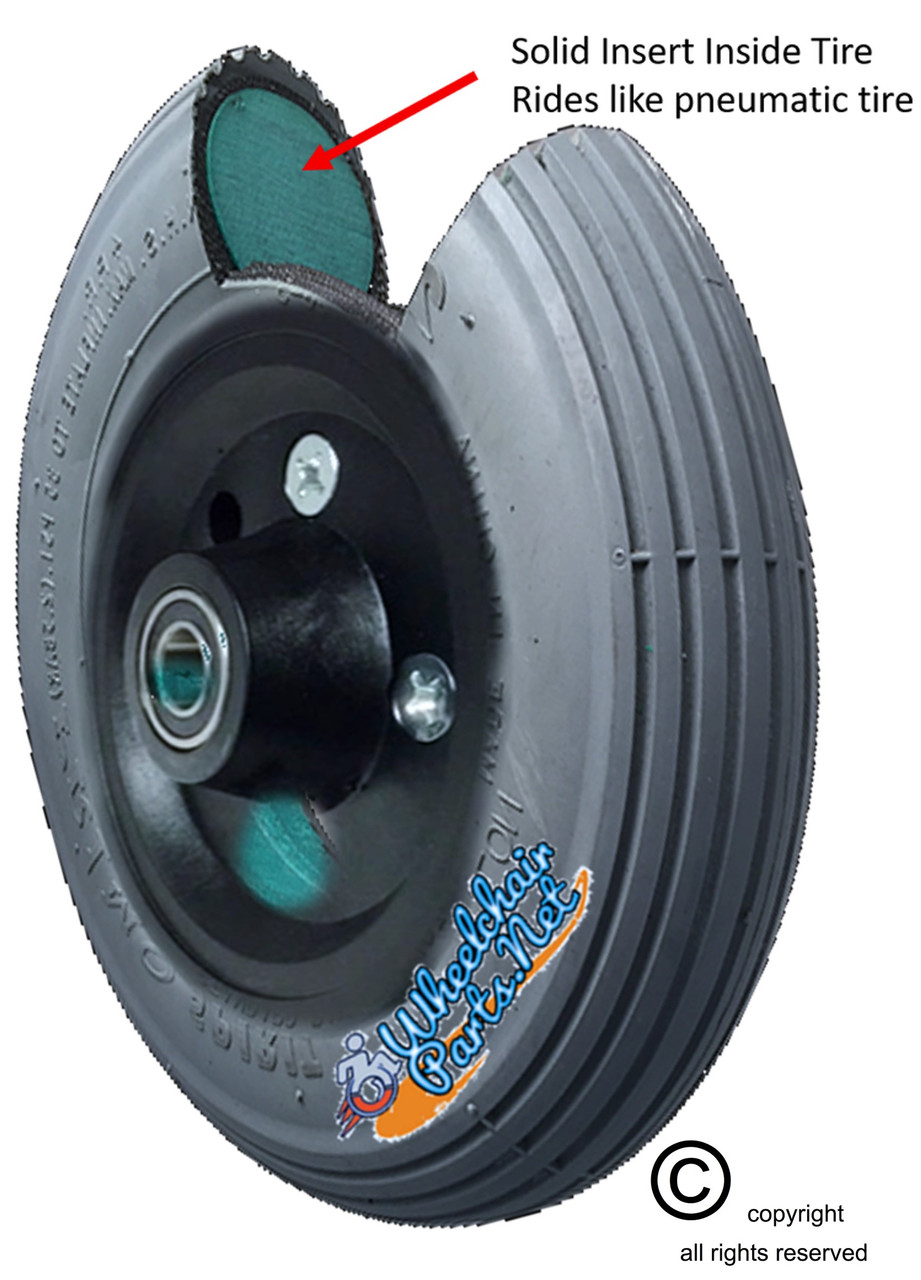 8" X 2" (200x50) Wheel with Foam Fill Insert and 7/16" bearings.