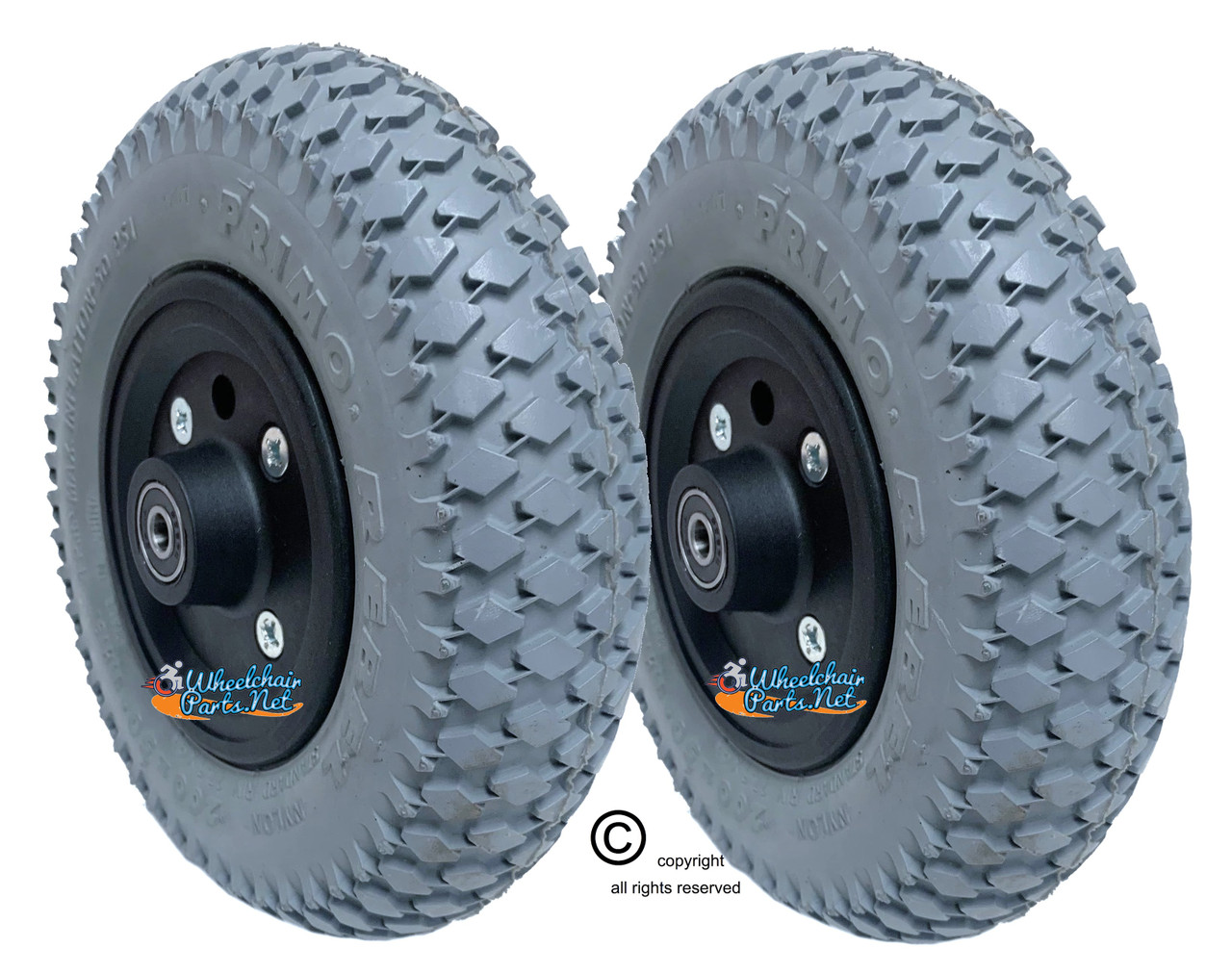 8" X 2" (200x50) Wheel with Foam Fill Insert and 7/16" bearings.