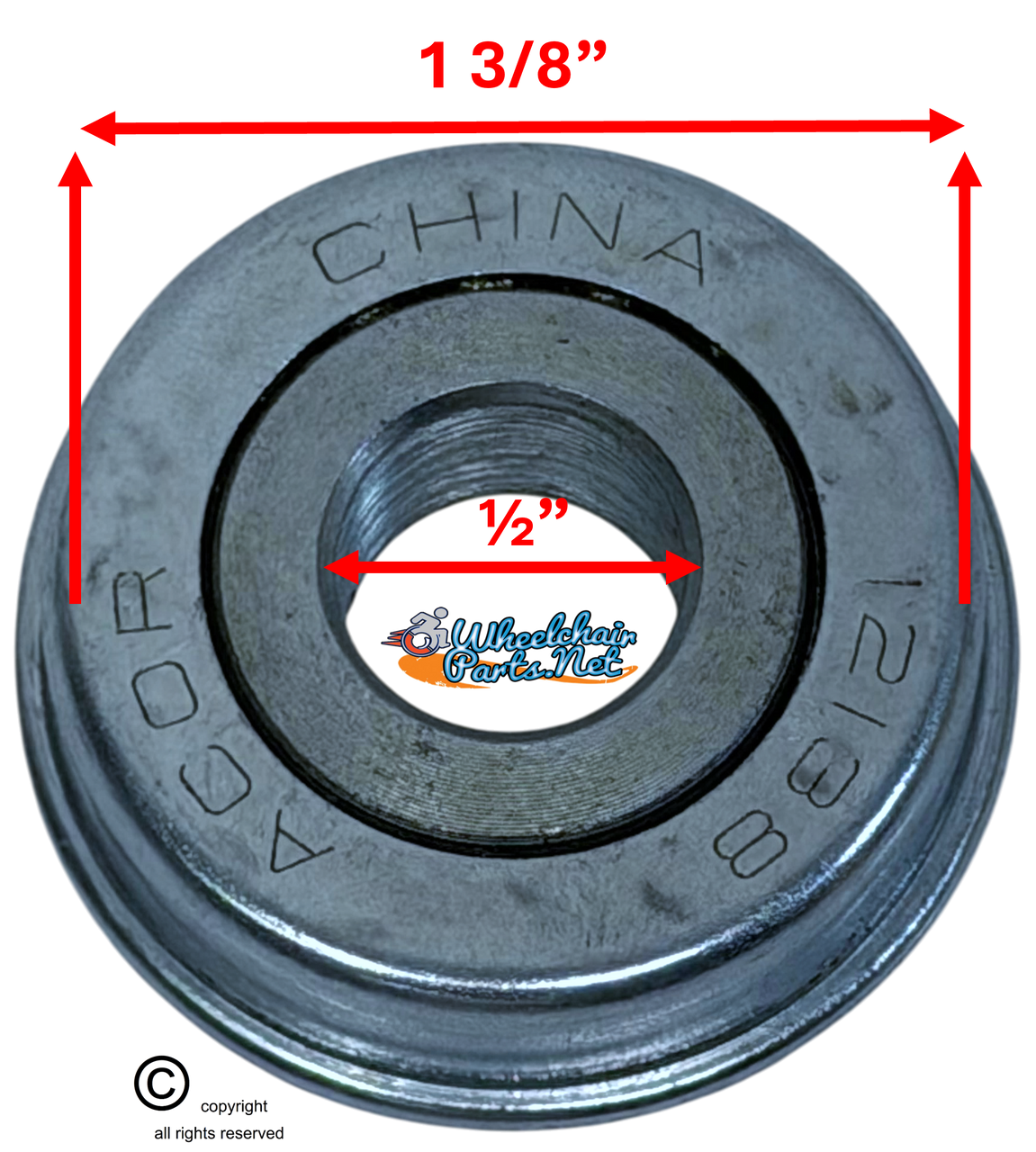 1/2 X 1 3/8" FLANGE BEARING, REF.#12138. Sold as Pack of 4