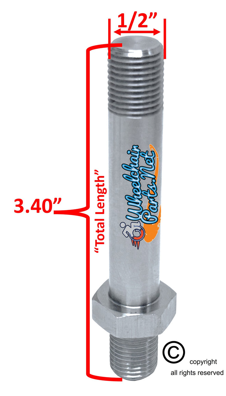 CSB025 - 2.5" STAINLESS STEEL STEM BOLT WITH NUTS AND WASHERS. SET OF 2