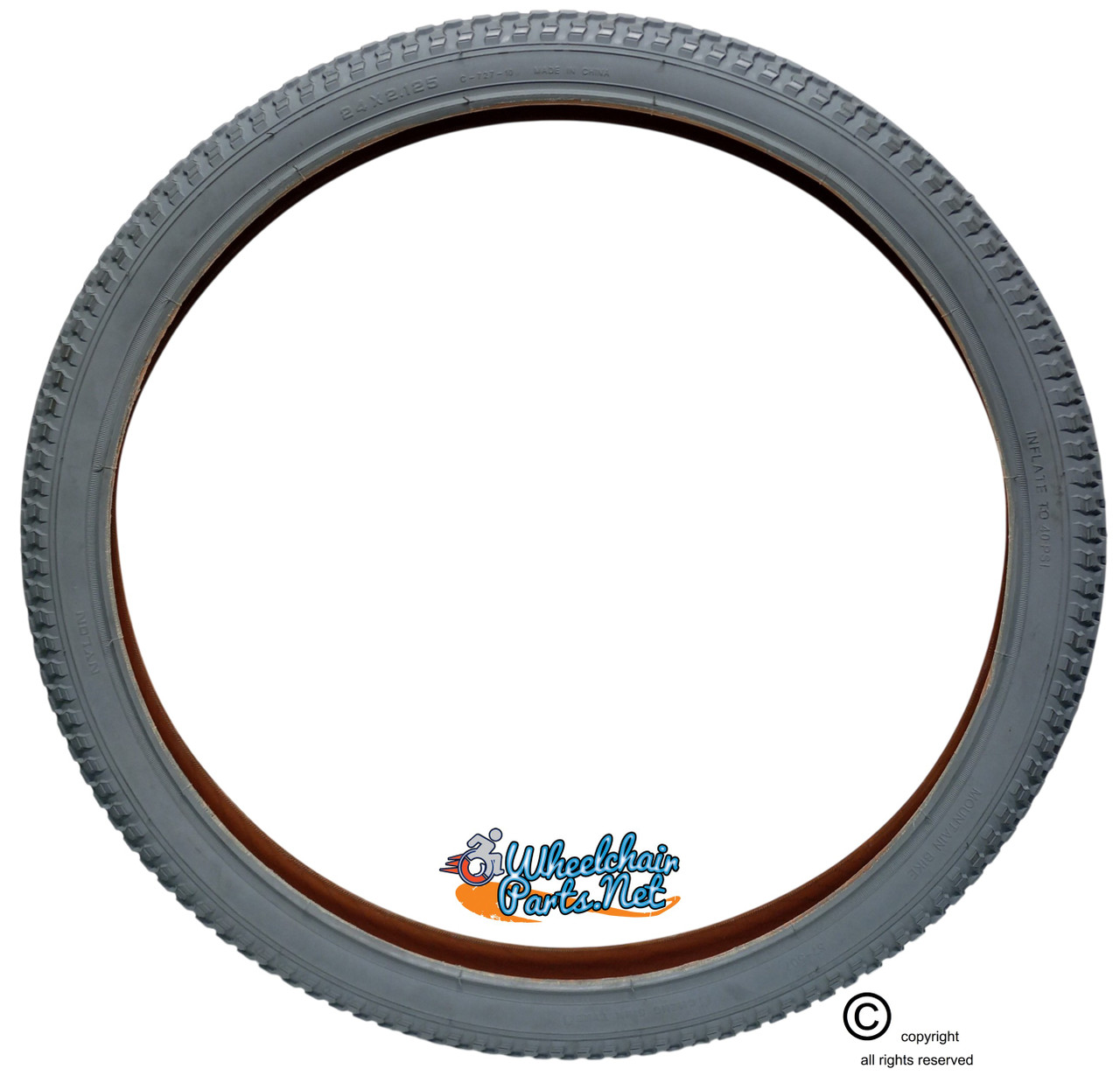 24" x 2.125 (57-507) Off Road Tire. Fits on 57-507 rims only. Set of 2