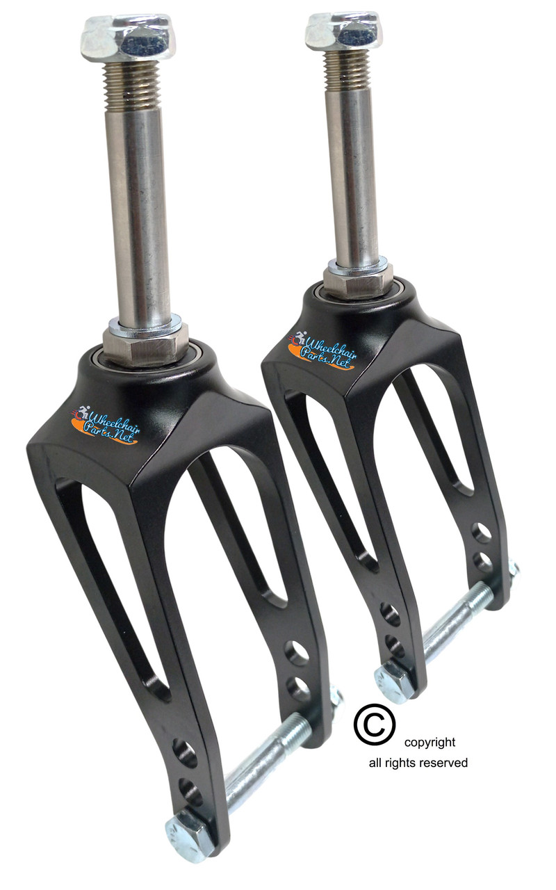 CF055- 6" ALUMINUM CASTER FORKS FITS 5/16" AXLE. SOLD IN PAIRS