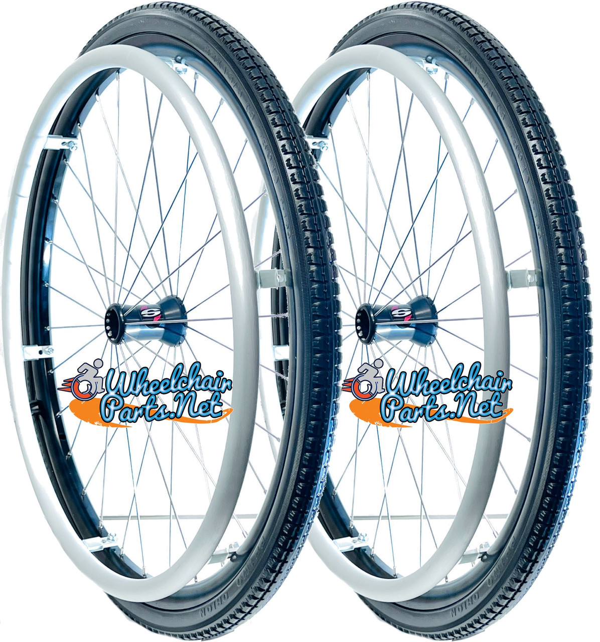 22" (501) - SPINERGY 30 SPOKE REAR WHEEL WITH PRIMO SOLID HIGH REBOUND TIRE